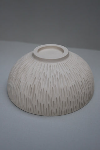 Carved serving bowl in tangerine