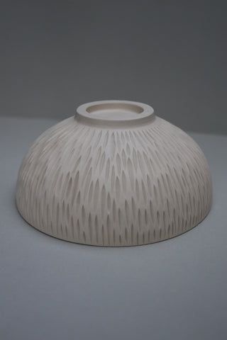 Carved serving bowl in tangerine