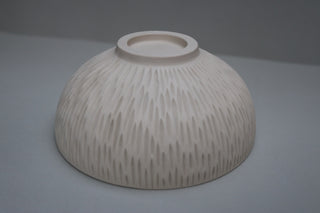 Carved serving bowl in tangerine