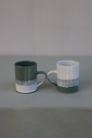 Pair of tea cups or coffee mugs with handle