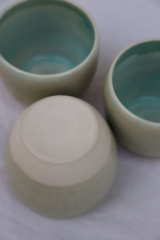 Trio of latte cups in aphid