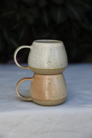Pair of petite tea cups or coffee mugs with handle