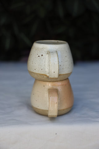 Pair of petite tea cups or coffee mugs with handle