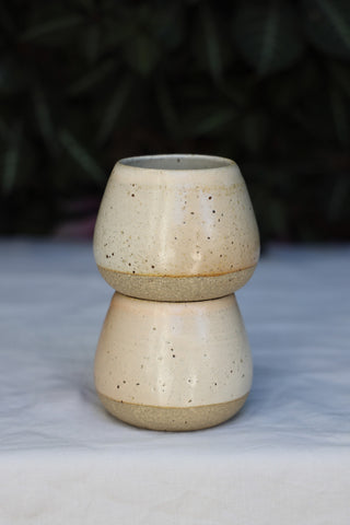 Pair of petite tea cups or coffee mugs with handle