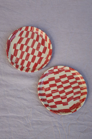 Red brick nerikomi plate
