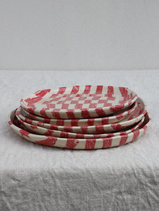 Red brick nerikomi plate